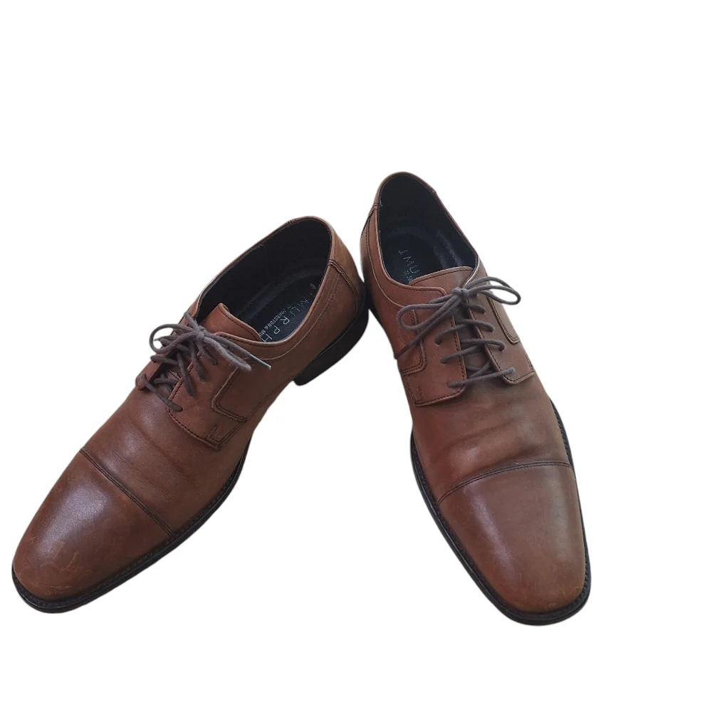 Johnston & Murphy Lancaster Cap Toe Derby Men's Tan Brown Dress Shoes sz 12M